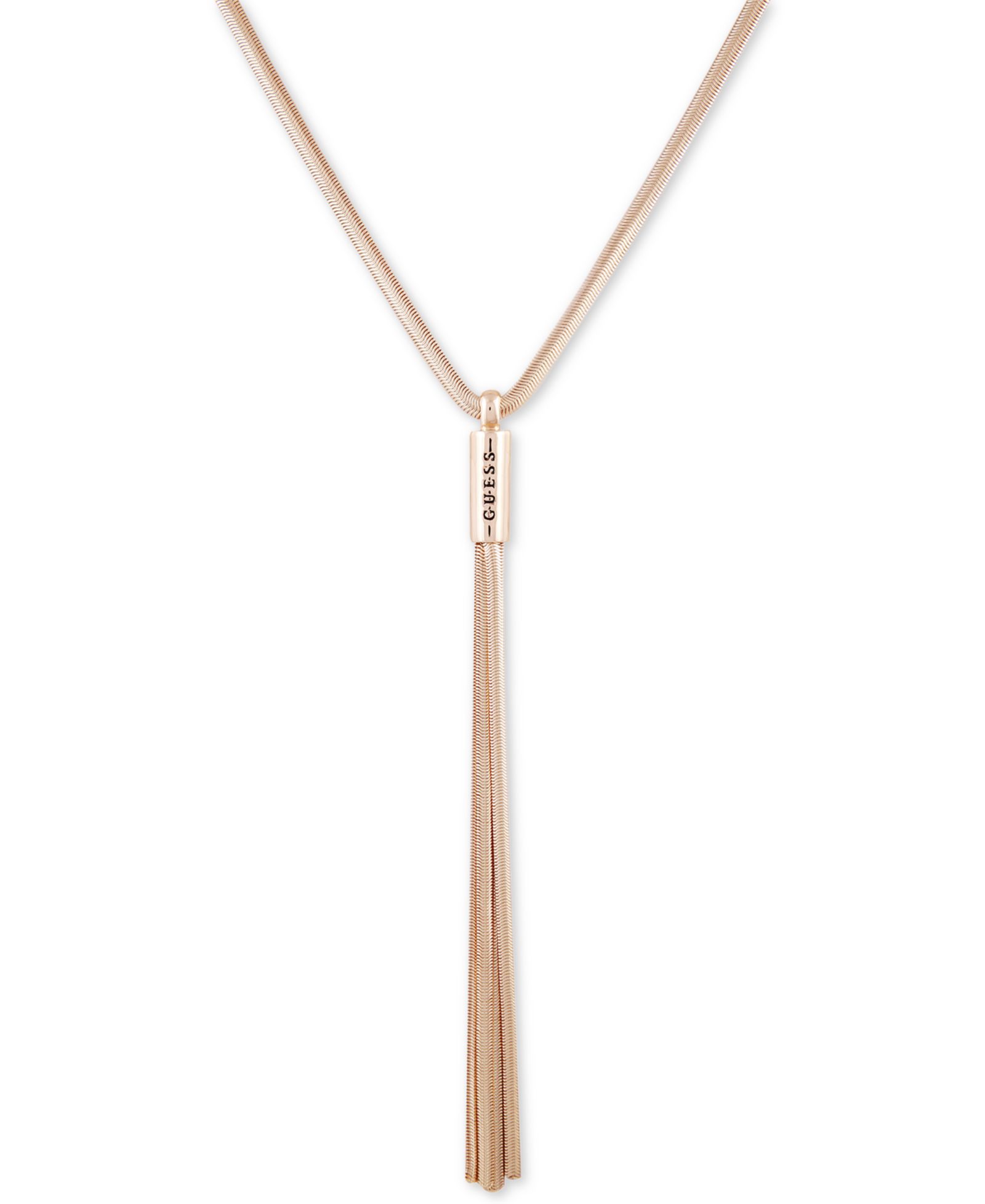 GUESS ожерелье-лариат Snake-Chain с логотипом и кисточкой, 28" + 2" extender