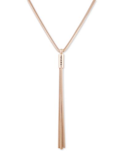 GUESS ожерелье-лариат Snake-Chain с логотипом и кисточкой, 28" + 2" extender