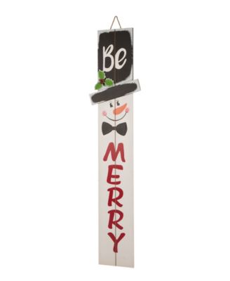 Табличка на крыльцо Glitzhome Wooden Snowman Merry