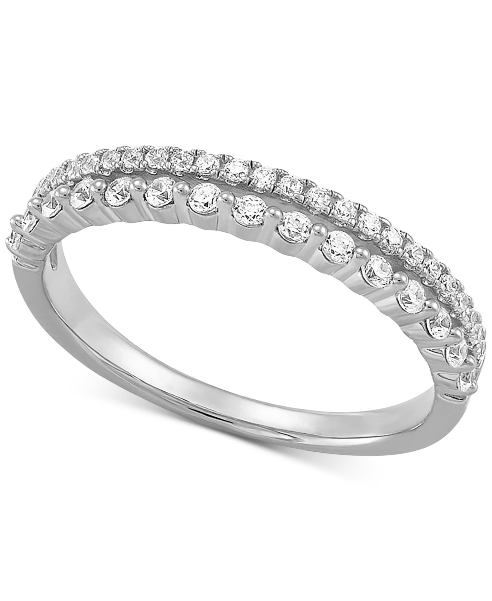 Кольцо с бриллиантами Diamond Split Shank Band, 14k White Gold