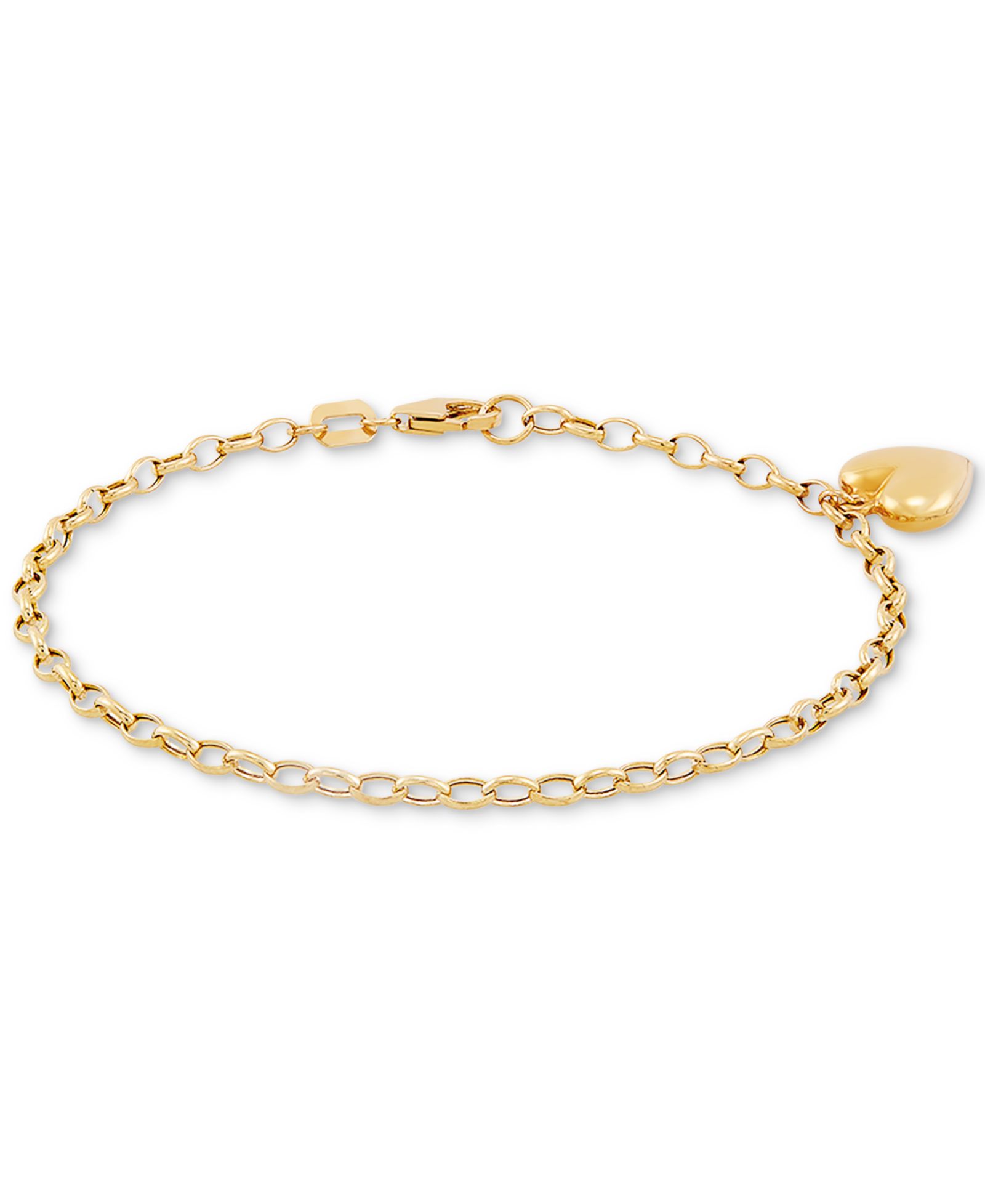 Браслет с подвеской Heart Charm, 10k Gold