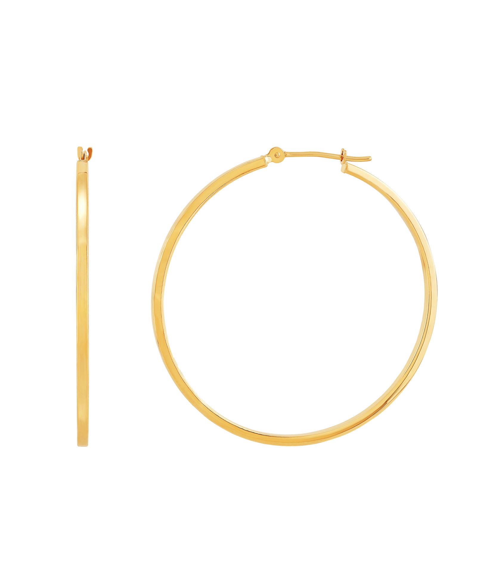 Серьги-кольца Medium Flat-Edge 10k Gold