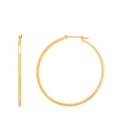 Серьги-кольца Medium Flat-Edge 10k Gold