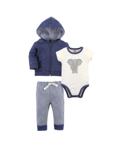 Touched by Nature Baby Boys Unisex Versatile Cotton Collection Unisex Hoodie, Tee or Bodysuit, & Coordinated Pants