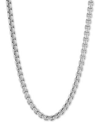 Rounded Box Link 22" Chain Necklace (4mm) в Sterling Silver