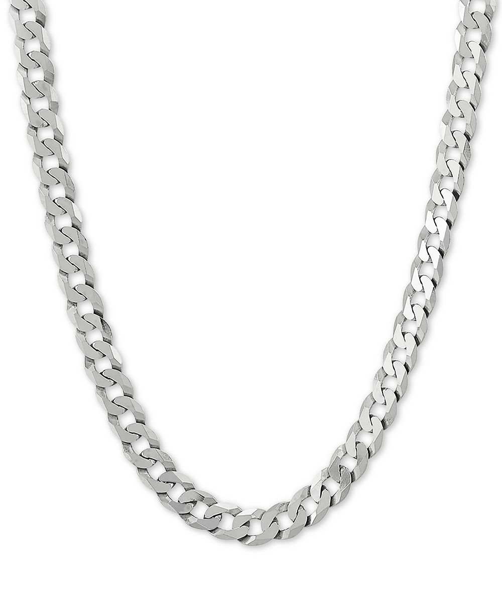 Цепочка Curb Link 22" (7mm) в стерлинговом серебре