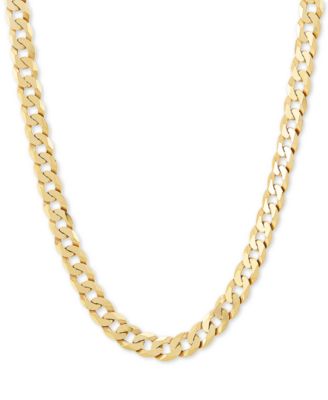 Цепочка-ожерелье Curb Link 22" (7mm) из позолоченного стерлингового серебра 18k