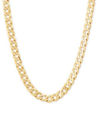 Цепочка Curb Link 24" (7mm) из стерлингового серебра с напылением 18k Gold