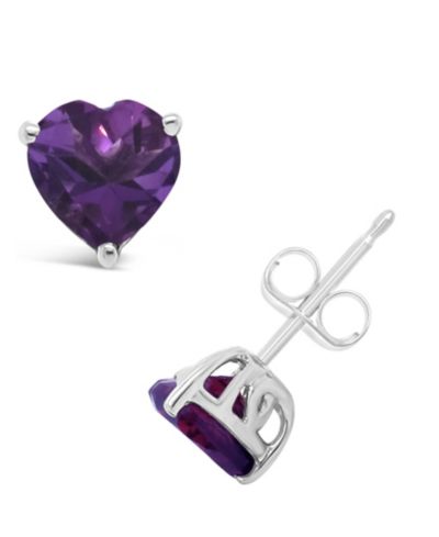 Blue Topaz (2  ct. t.w.) Stud Earrings in Sterling Silver. Also Available in Amethyst (1-1/3 ct. t.w.)