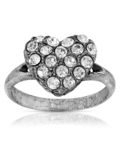 Кольцо Pewter Crystal Pave Heart