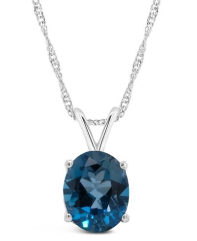 Подвеска-ожерелье London Blue Topaz в стерлинговом серебре