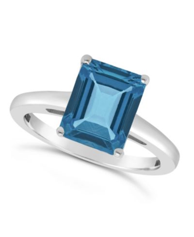 Кольцо с голубым топазом (4 ct. t.w.) из стерлингового серебра