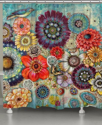 Штора для ванной Laural Home Blue Bird Boho, 71" x 72"