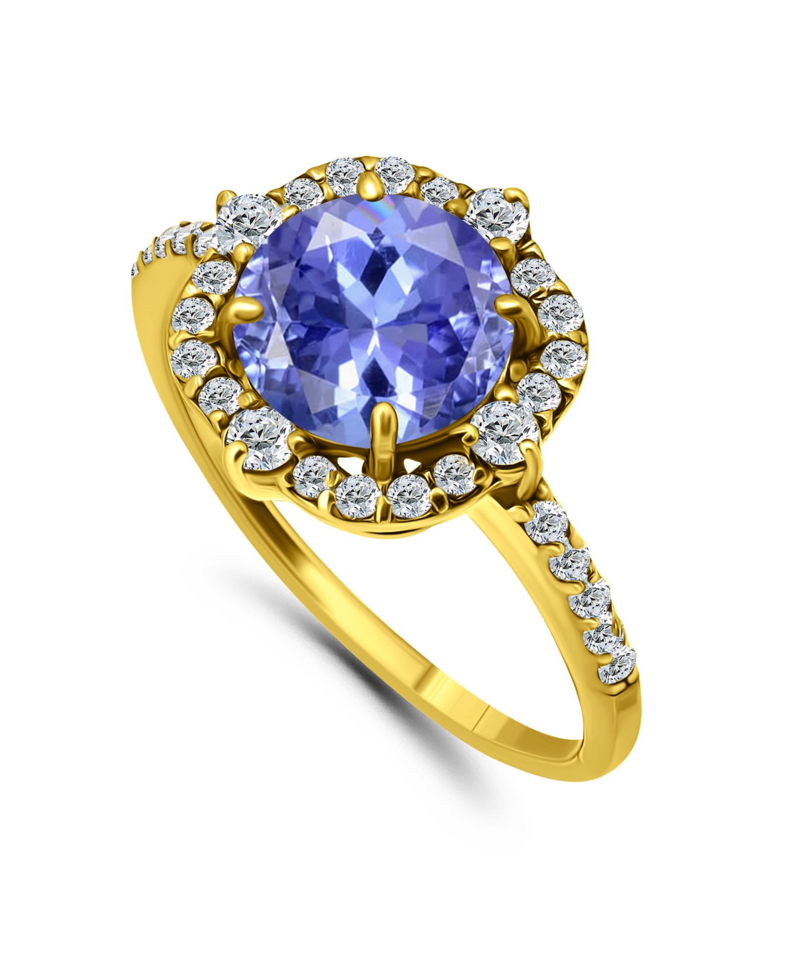 Macy's Tanzanite Cubic Zirconia Fancy Halo Ring