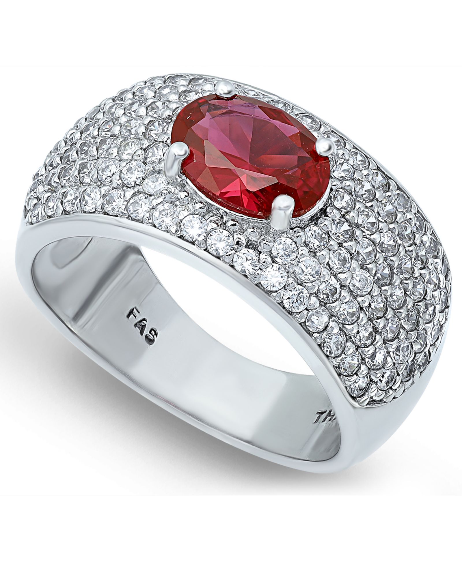 Кольцо с фианитом Cubic Zirconia Pavé Band Silver Plate