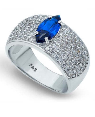 Кольцо с камнями Cubic Zirconia Pavé в серебряном напылении