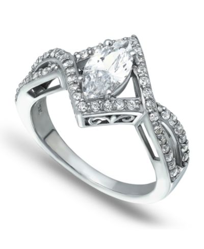 Macy's Cubic Zirconia Marquise Center Stone Split Shank Ring