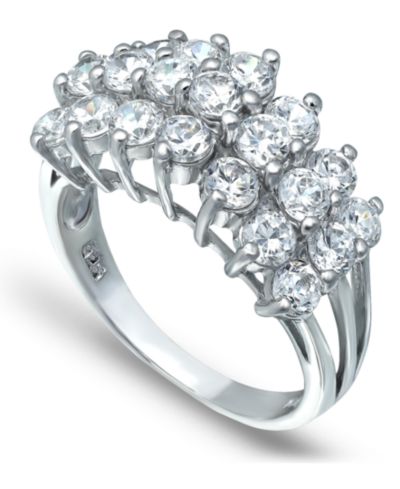 Кольцо Macy's Cubic Zirconia Round Prong Set 3 Row
