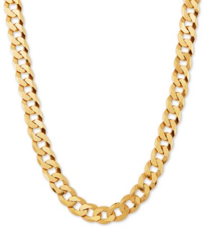 Curb Link ожерелье-цепочка 24" из стерлингового серебра с напылением 18k Gold