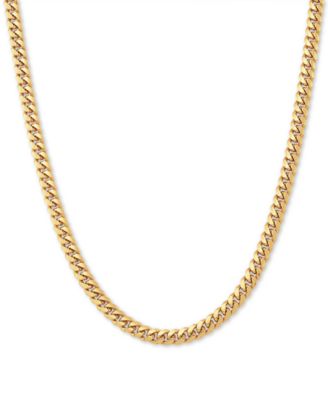 Цепочка ожерелье Cuban Link 22" из стерлингового серебра с напылением 18k Gold-Plated