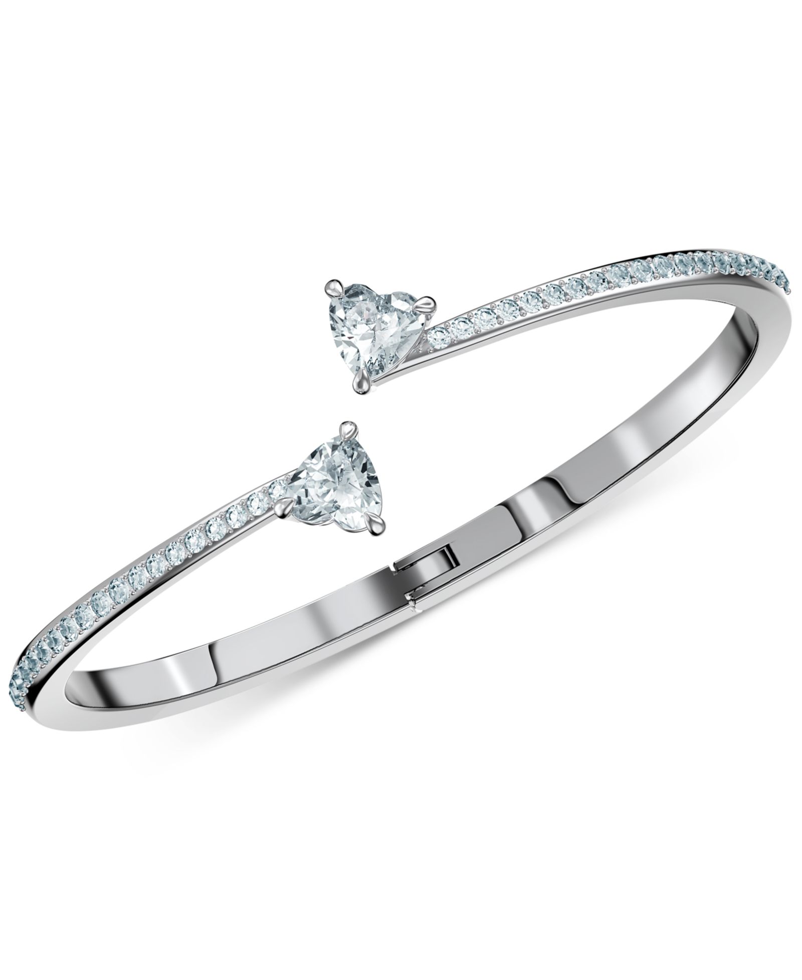 Браслет Swarovski Silver-Tone Crystal Heart Bangle