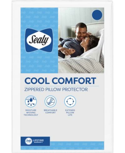 Sealy Cool Comfort  Moisture-Wicking Pillow Protector, Standard/Queen