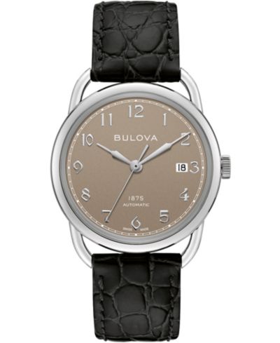 Часы Bulova Men's Swiss Automatic Joseph Bulova Black Leather Strap 38.5mm, LIMITED EDITION