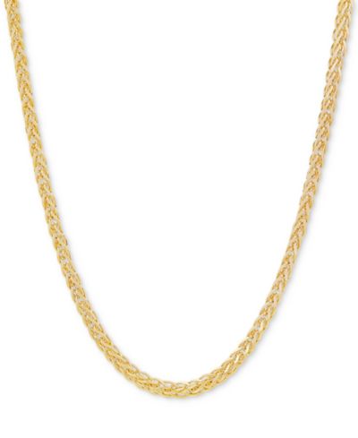 Цепочка Macy's Wheat Link 24" (2-1/2mm) в 18k Gold-Plated Sterling Silver или Sterling Silver