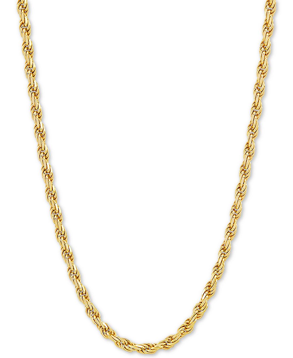 Цепочка ожерелье Rope Link 20" из стерлингового серебра с напылением 18k Gold