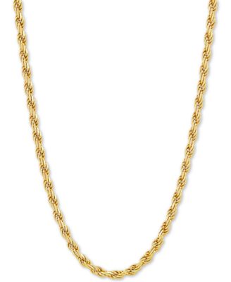 Цепочка ожерелье Rope Link 20" из стерлингового серебра с напылением 18k Gold