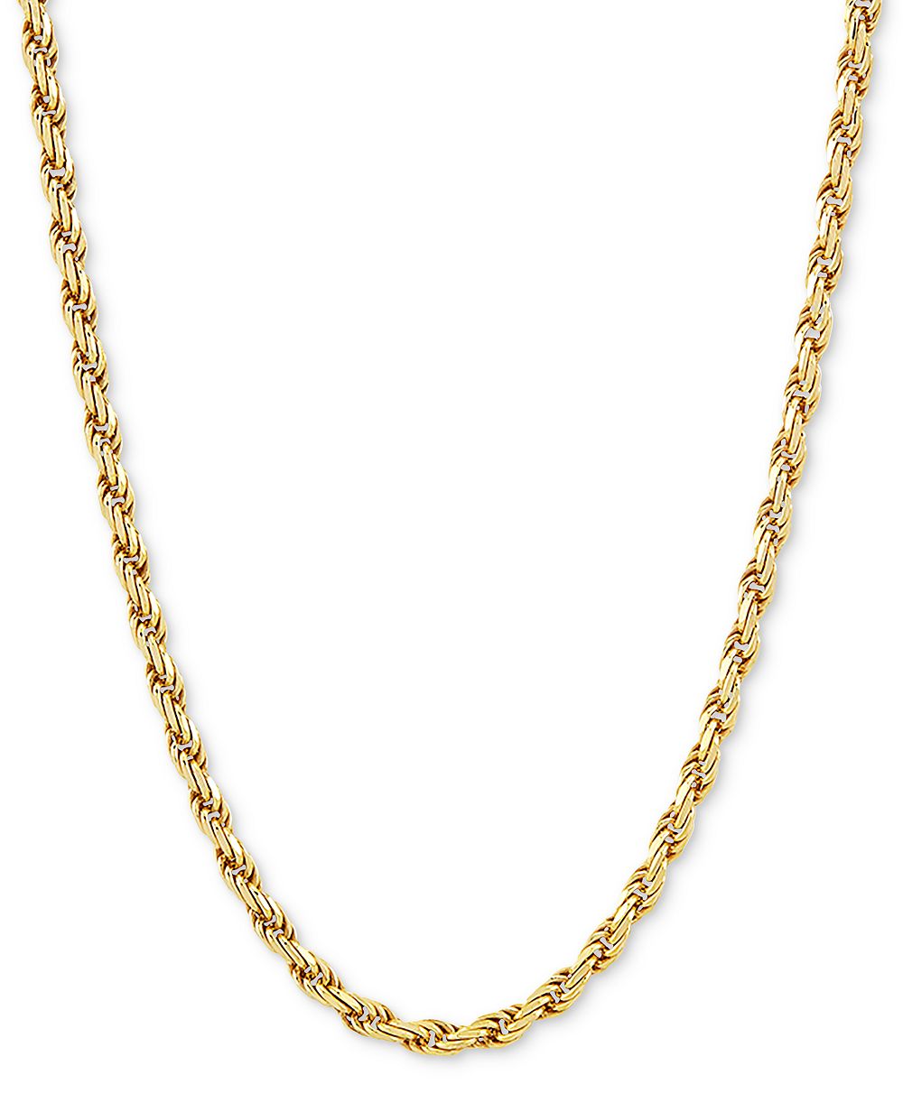 Rope Link 22" Chain Necklace в 18k Gold-Plated Sterling Silver