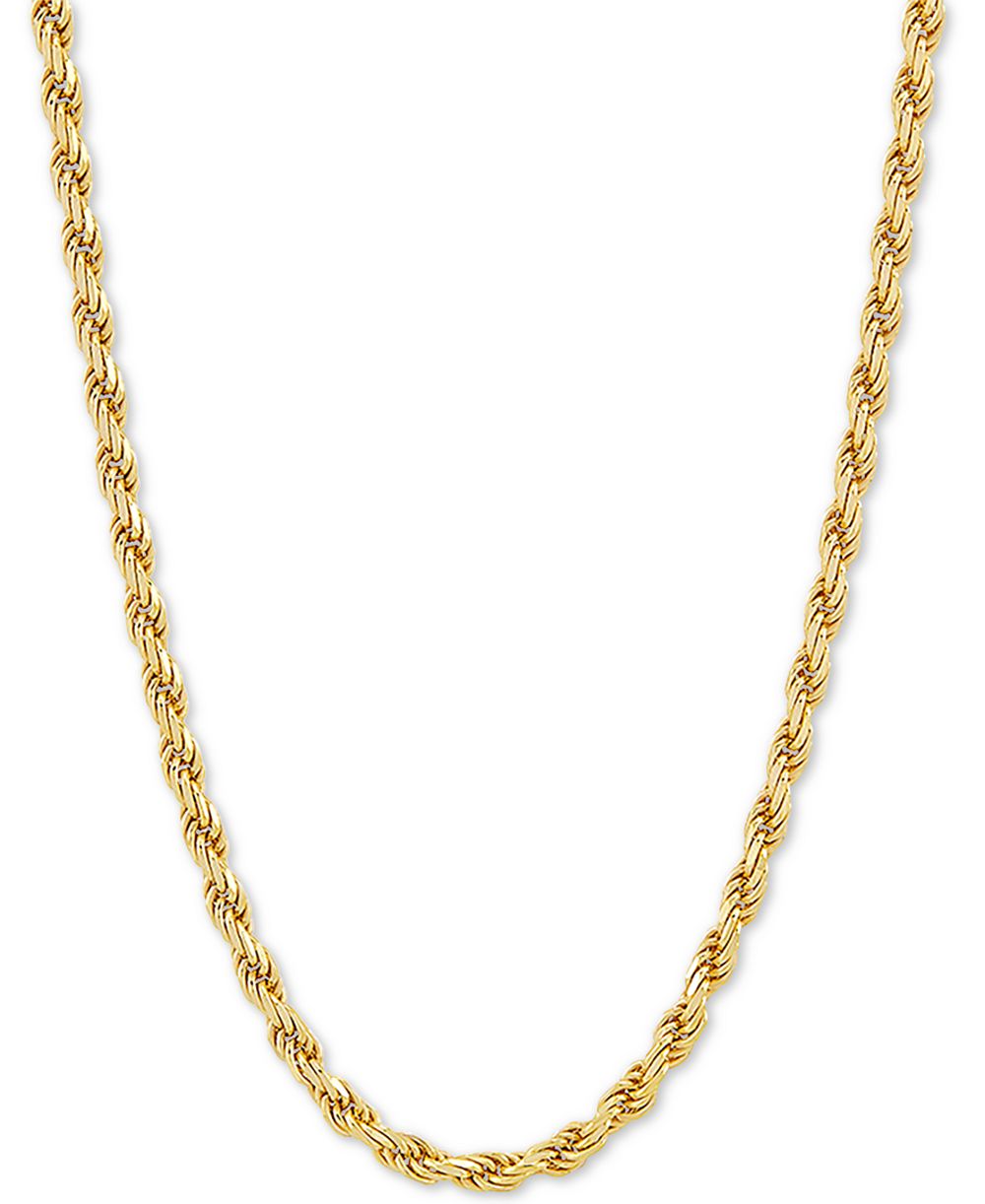 Rope Link цепь-ожерелье 18" из стерлингового серебра с напылением 18k Gold-Plated