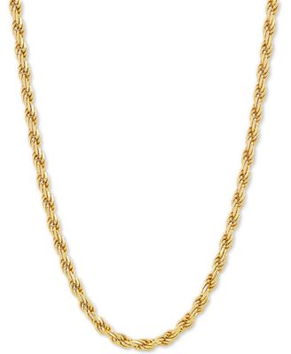 Rope Link цепь-ожерелье 18" из стерлингового серебра с напылением 18k Gold-Plated