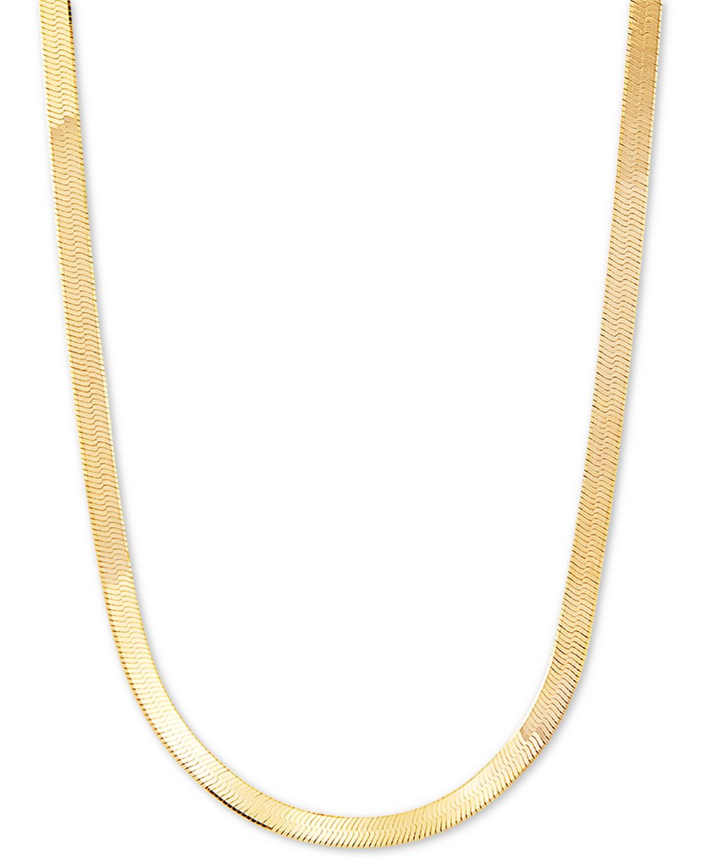 Macy's Цепочка-колье Herringbone Link 20" (4.5mm), позолоченное стерлинговое серебро 18k