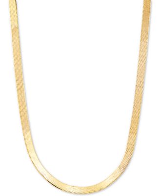 Macy's Цепочка-колье Herringbone Link 20" (4.5mm), позолоченное стерлинговое серебро 18k