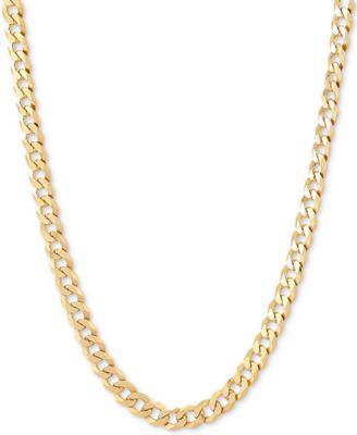 Flat Curb Link 22" Chain Necklace (5mm) in 18k Gold-Plated Sterling Silver or Sterling Silver