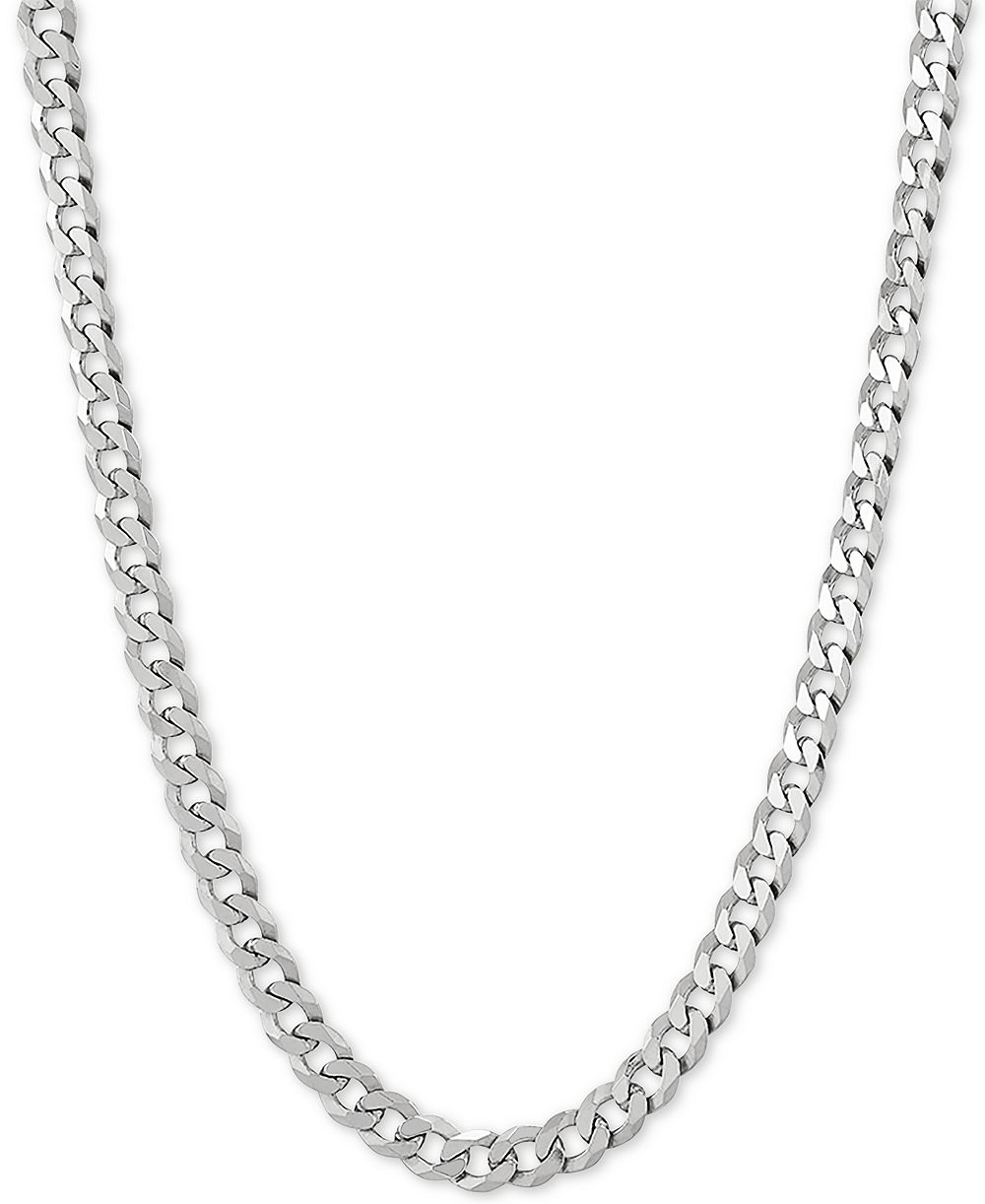 Цепочка-колье Flat Curb Link 22" (5mm) из позолоченного стерлингового серебра или стерлингового серебра