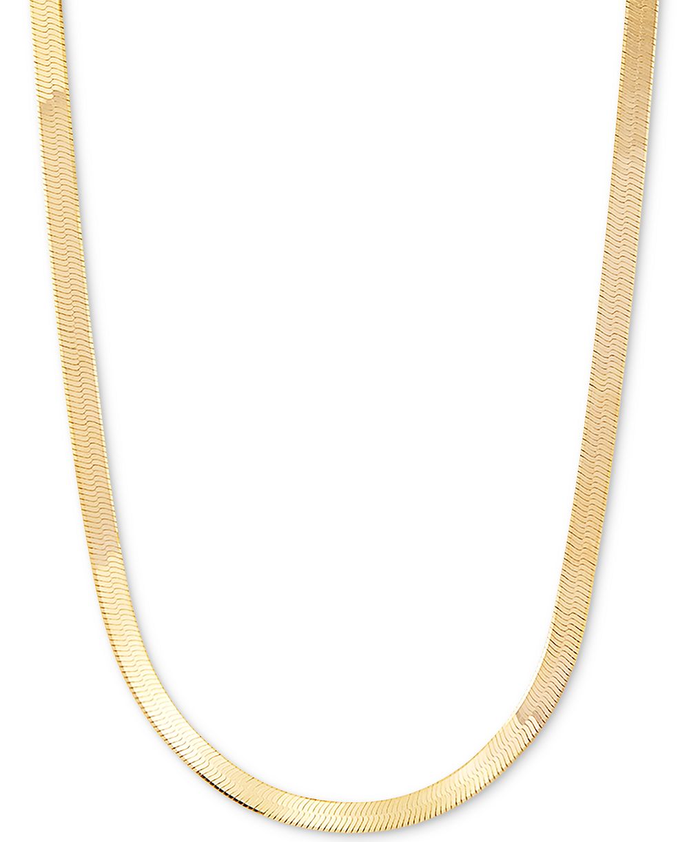 Herringbone 18" Chain Necklace (4.5mm) in 18k Gold-Plated Sterling Silver