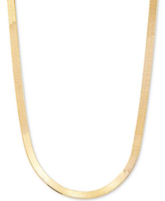Herringbone 18" Chain Necklace (4.5mm) in 18k Gold-Plated Sterling Silver