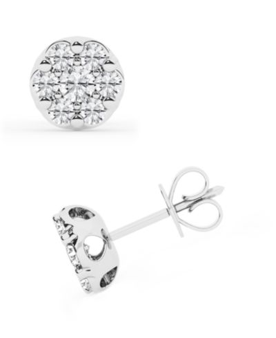Серьги Forever Grown Diamonds Lab-Created Diamond Cluster Stud, Sterling Silver