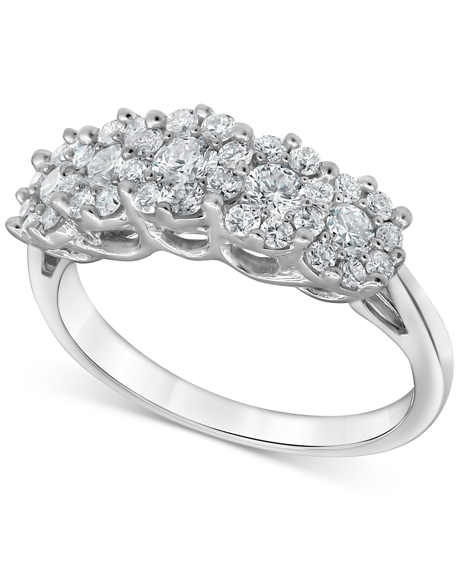 Кольцо Forever Grown Diamonds Lab-Created Diamond Horizontal Cluster в Sterling Silver