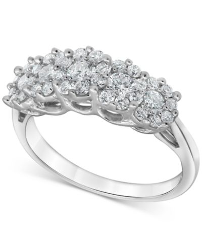 Кольцо Forever Grown Diamonds Lab-Created Diamond Horizontal Cluster в Sterling Silver