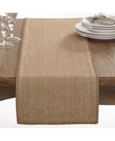 Скатерть Saro Lifestyle Celena Collection Whip Stitched Design Cotton Table Runner