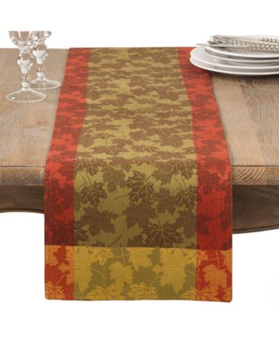 Хлопковая дорожка для стола Saro Lifestyle Fall Maple Leaf Damask