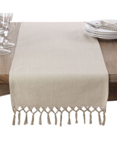 Скатерть Saro Lifestyle Bellaria Collection Knotted Tassel Design Table Runner
