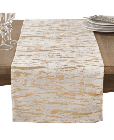 Декоративная хлопковая дорожка для стола Saro Lifestyle Distressed Foil Metallic Design Glam