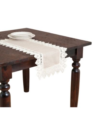 Скатерть Saro Lifestyle Lace Trimmed, 16" x 36"