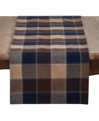Тканевая дорожка Saro Lifestyle Stitched Plaid Cotton Blend Table Runner