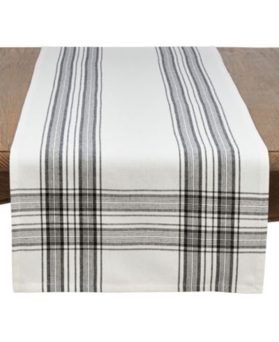 Saro Lifestyle Cotton Plaid Design Table Runner