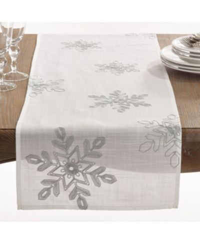 Дорожка для стола Saro Lifestyle Nivalis Collection Snowflake Design